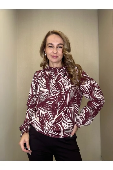 Blue Nature - Teresa Mintás Bézs-Bordó Felső