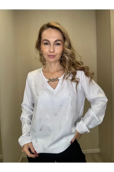 Blue Nature - Lima Mintás Fehér-Ezüst Felső