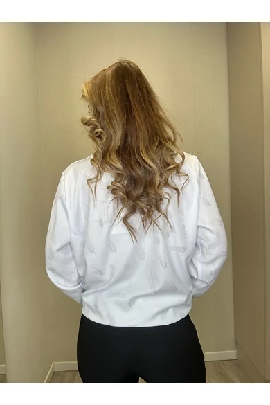 Blue Nature - Lima Mintás Fehér-Ezüst Felső