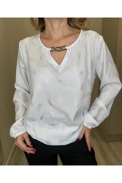 Blue Nature - Lima Mintás Fehér-Ezüst Felső