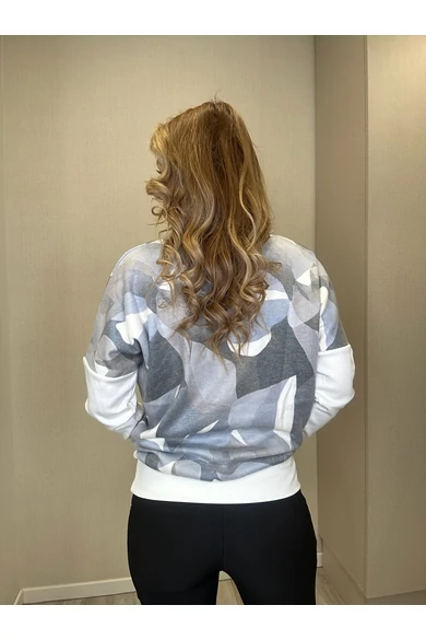 Blue Nature – Ylena Mintás Ecrü-Kék Felső