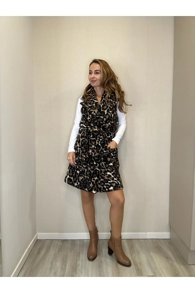 Blue Nature - Bukle Mintás Barna-Ocelot Mellény