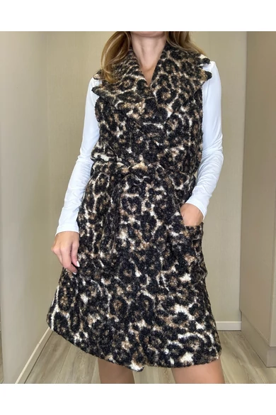 Blue Nature - Bukle Mintás Barna-Ocelot Mellény