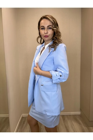 Blue Nature - Barbi 3/4-es Világoskék Blézer