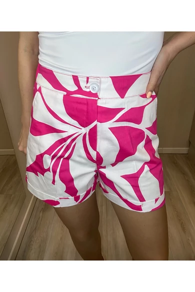Blue Nature - Roma Pink-Ecrü Mintás Short