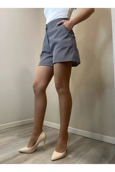 Blue Nature - Roma Fekete-Fehér Mintás Short