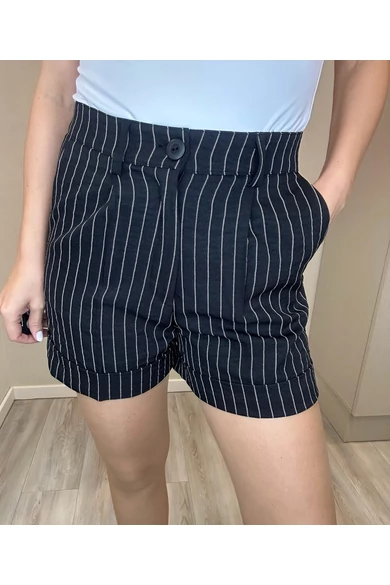 Blue Nature - Bona Fekete-Fehér Csíkos Short