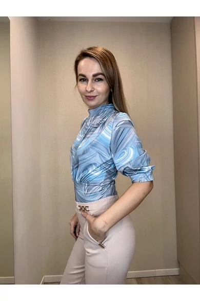 Blue Nature - Patrícia Zöldes Mintás Felső