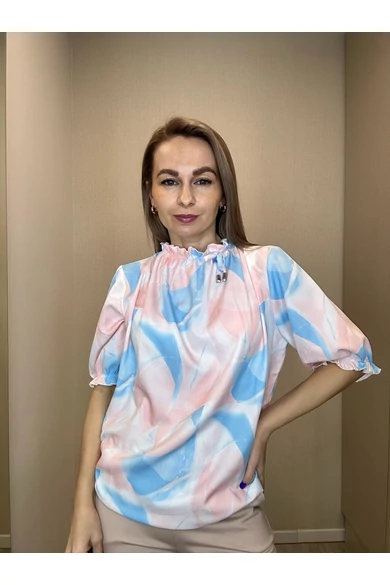 Blue Nature – Teresa Rózsaszín-Kék Mintás Felső