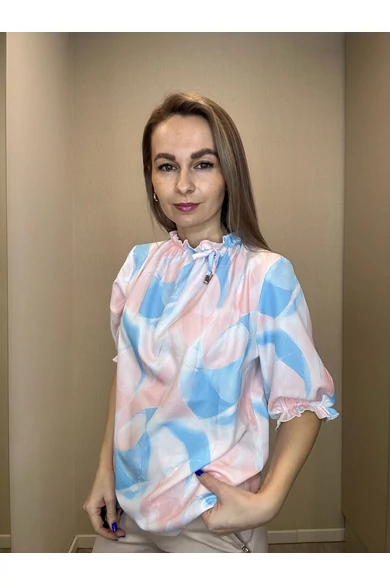 Blue Nature – Teresa Rózsaszín-Kék Mintás Felső