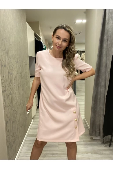 Envy - Kereknyakú Arany Gombos Púder Ruha