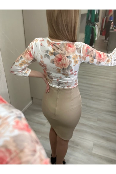 Envy - Átlapolt Virág Mintás Body