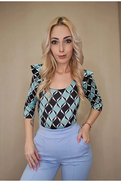 Envy - Lepke Mintás Fekete-Menta Body
