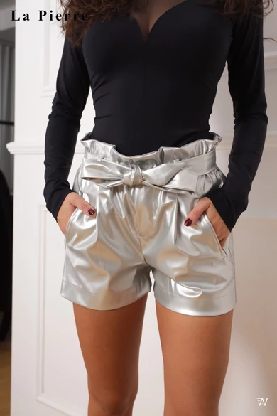 La Pierre - Moriah Világosezüst Műbőr Short