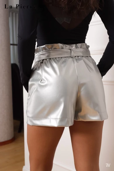 La Pierre - Moriah Világosezüst Műbőr Short