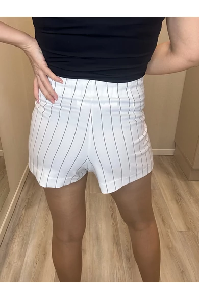 La Pierre - Olaf Fehér-Fekete Csíkos Short