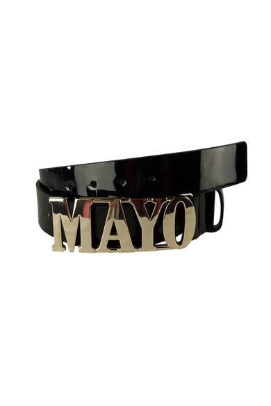 Mayo Chix - Álló Mayo Öv Fényes Fekete (Ezüst)