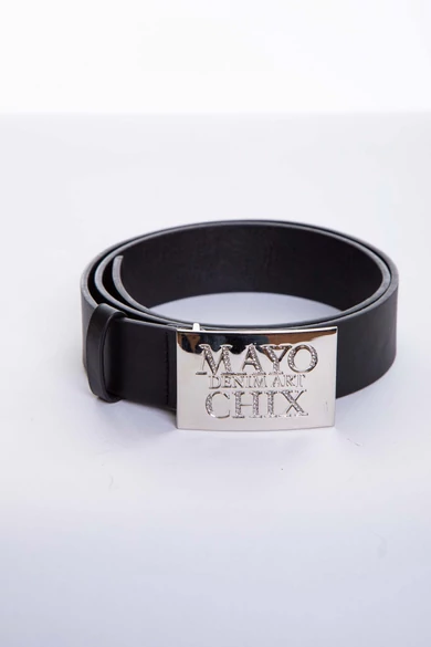 Mayo Chix - Strasszos Kocka Öv Matt Fekete (Ezüst)