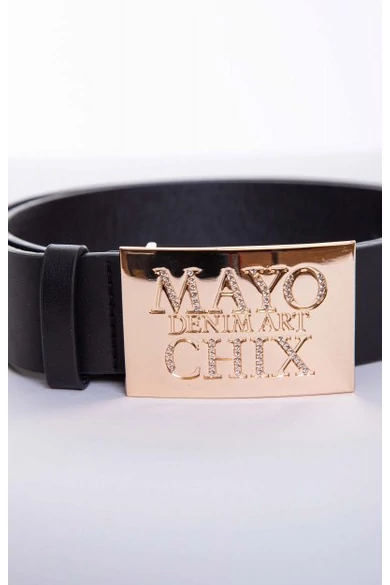 Mayo Chix - Strasszos Kocka Öv Matt Fekete (Arany)