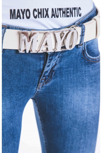 Mayo Chix - Álló Mayo Öv Matt Fehér (Ezüst)