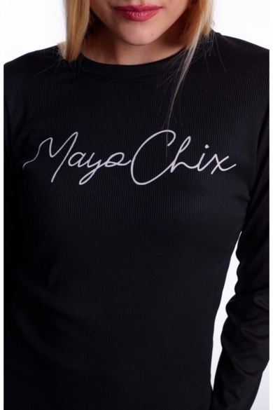 Mayo Chix - Light Mikrobordás Fekete Felső