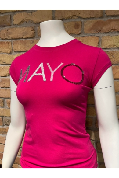 Mayo Chix - Light Átforduló Flitteres Pink Póló