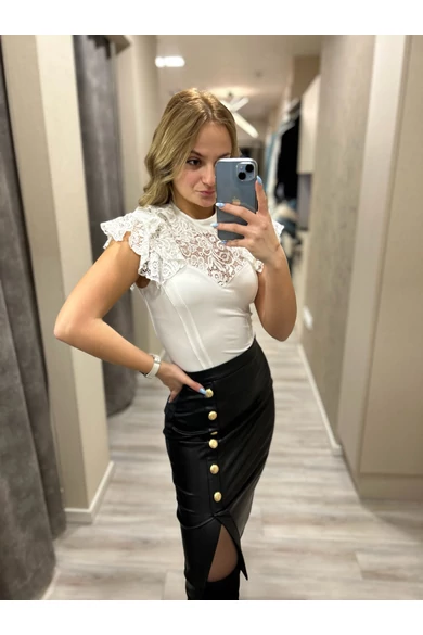 Mayo Chix - Letha Csipke Fehér Body