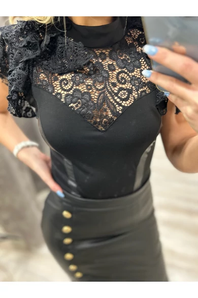 Mayo Chix - Letha Csipke Fekete Body