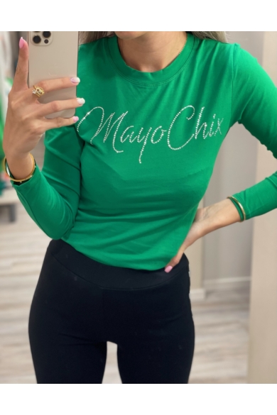 Mayo Chix - Light Zöld Strassz Felső