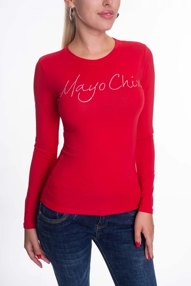 Mayo Chix - Light Strasszos Piros Póló