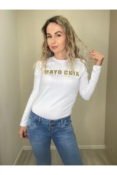 Mayo Chix - Light Filmnyomott Matricás Fehér Felső