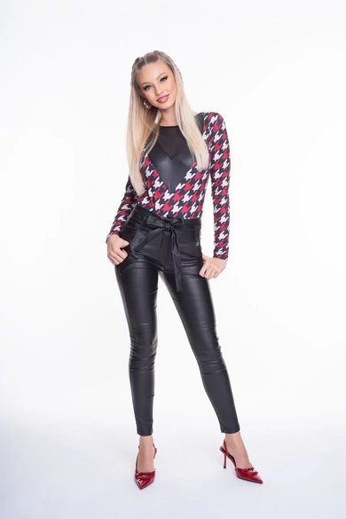 Mayo Chix - Orton Bordó Tyúkláb-Mintás Body