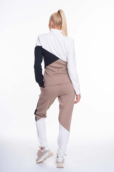 Mayo Chix - Doggy 3színű Ecrü-Drapp-Fekete Melegítő Felső