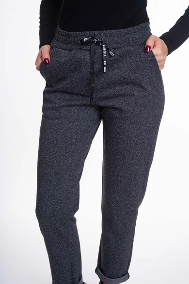 Mayo Chix - Pulzus Fekete Halszálka-Mintás Nadrág