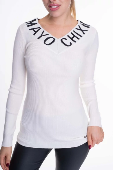 Mayo Chix - Florida Fehér Kötött Pulóver