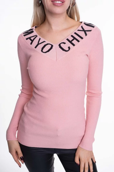 Mayo Chix - Florida Rózsaszín Kötött Pulóver