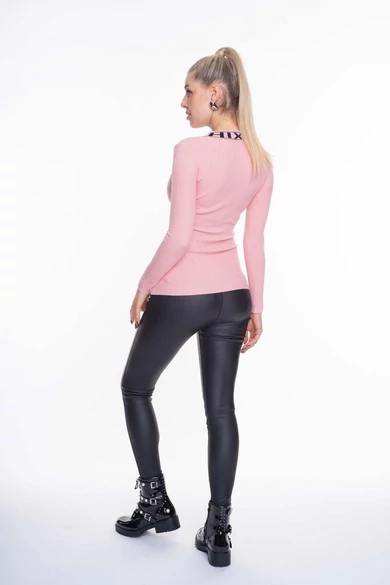 Mayo Chix - Vulkán Rózsaszín Kötött Pulóver