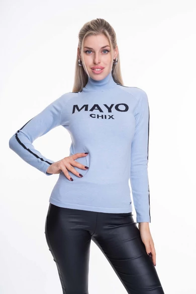 Mayo Chix - Imma Világoskék Kötött Garbó