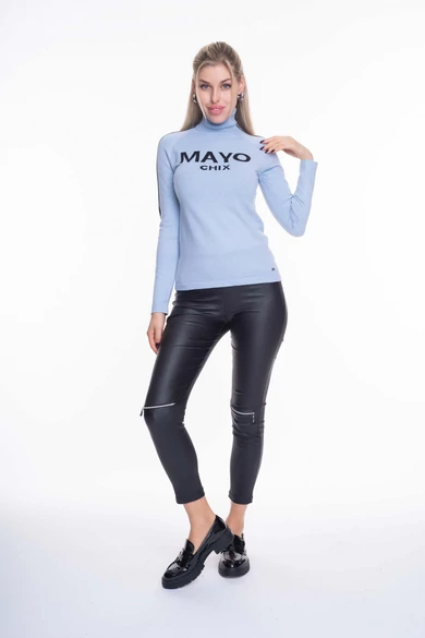 Mayo Chix - Imma Világoskék Kötött Garbó