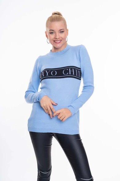 Mayo Chix - Leaf Világoskék Pulóver