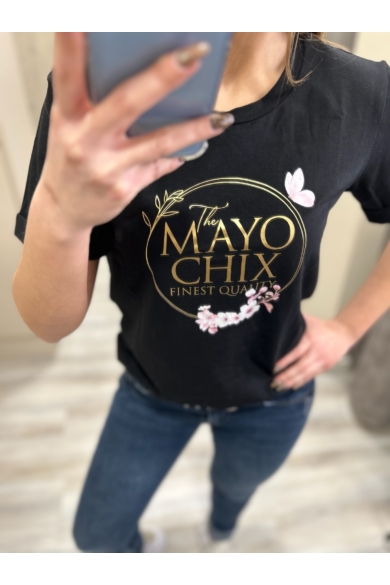 Mayo Chix - Wink Matricás Fekete Póló