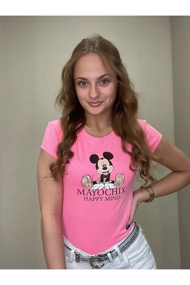 Mayo Chix - Light Mickey Matricás Pink Felső