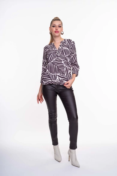 Mayo Chix - Michelle Mintás Sötétbarna Blúz