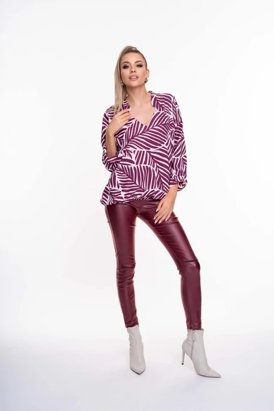 Mayo Chix - Surf Mintás Bordó Blúz