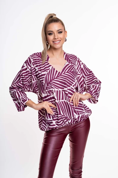 Mayo Chix - Surf Mintás Bordó Blúz