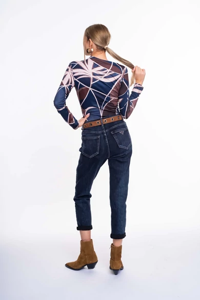 Mayo Chix - Kenya Mintás Sötétbarna-Kék Felső