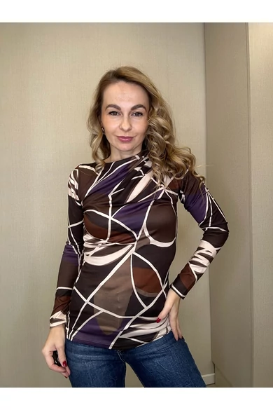 Mayo Chix - Kenya Mintás Sötétbarna-Padlizsán Felső