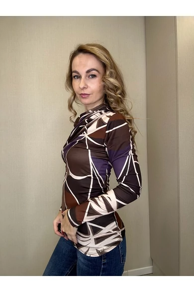 Mayo Chix - Kenya Mintás Sötétbarna-Padlizsán Felső