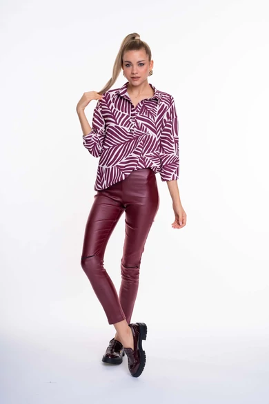 Mayo Chix - Barcelona Mintás Bordó Blúz