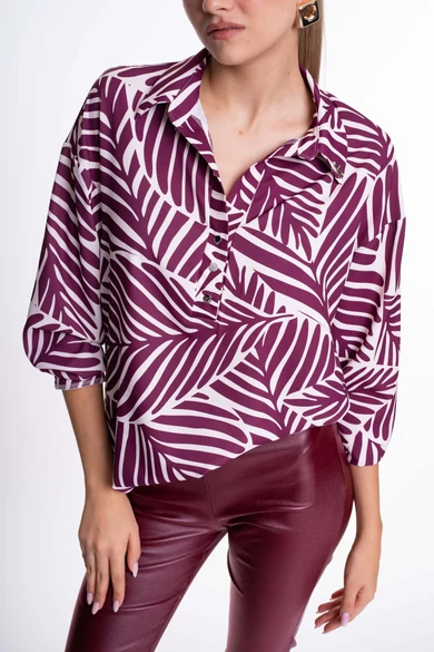 Mayo Chix - Barcelona Mintás Bordó Blúz